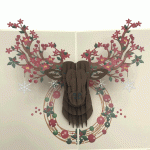 pop-up rendier gewei kaart